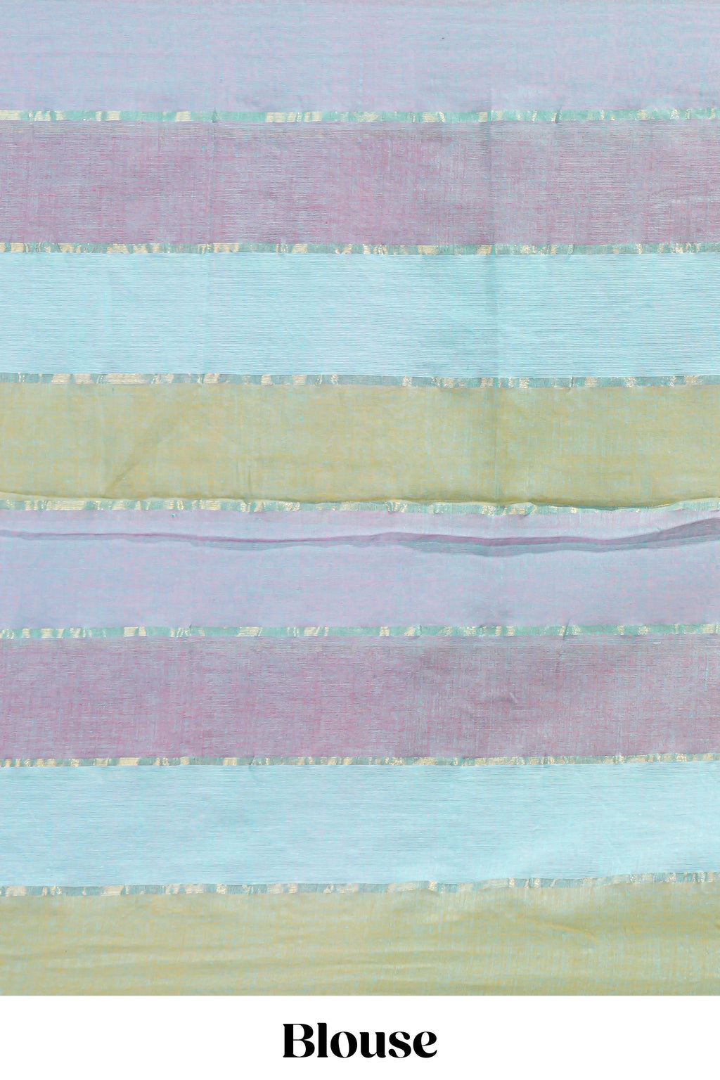Multi color striped mul mul cotton saree with self zari border and matching blouse