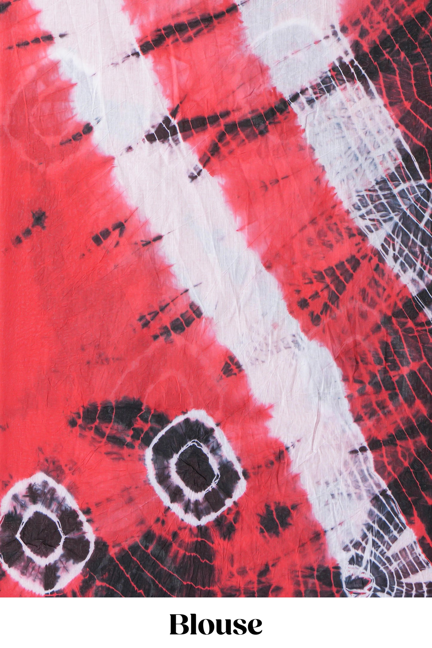 Borderless red shibori design mul mul cotton saree with self pallu