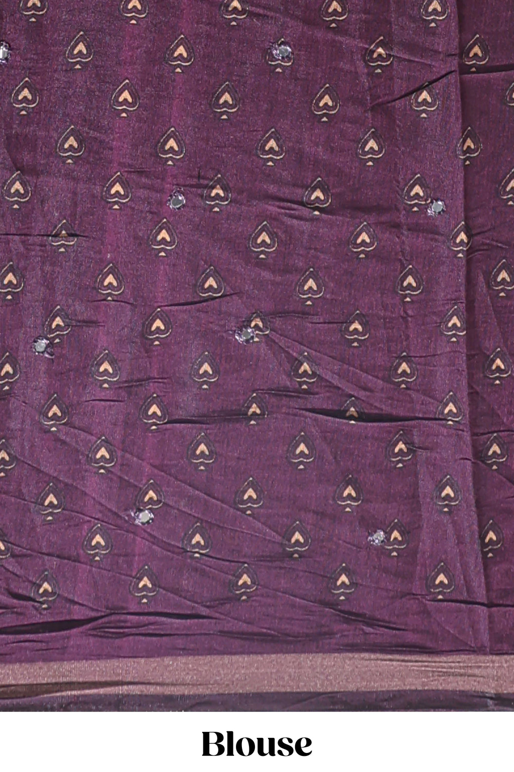 Purple chevron print marsh mellow saree with contrast zari border and contrast blouse