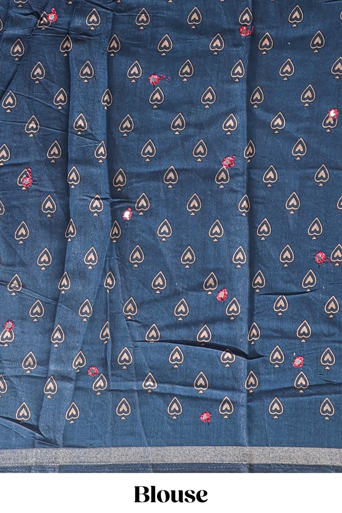 Maroon marsh mellow saree featuring mirror embroidery, contrast floral printed border & blouse