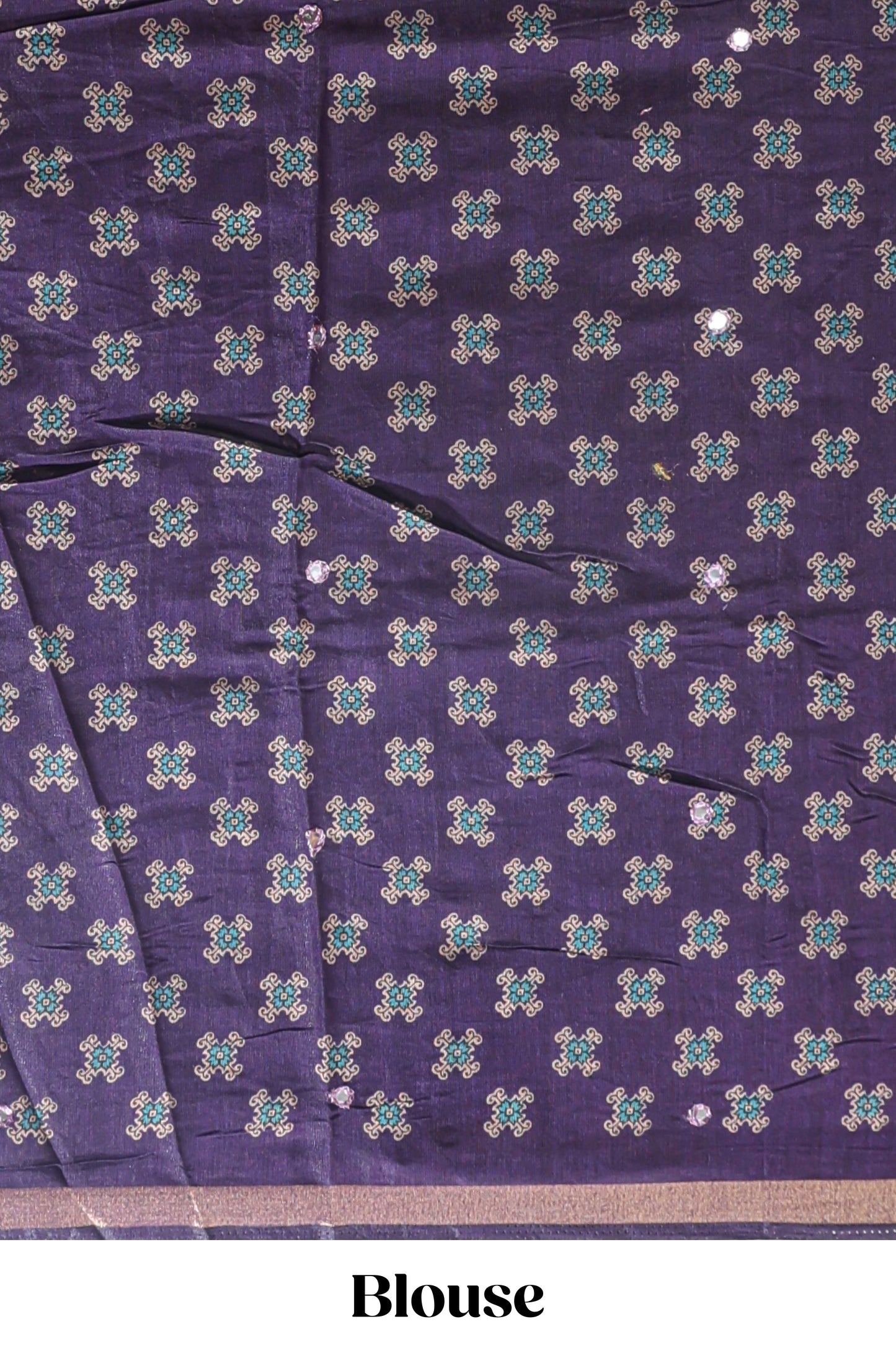 Purple printed marsh mellow saree with contrast floral border and tassel pallu