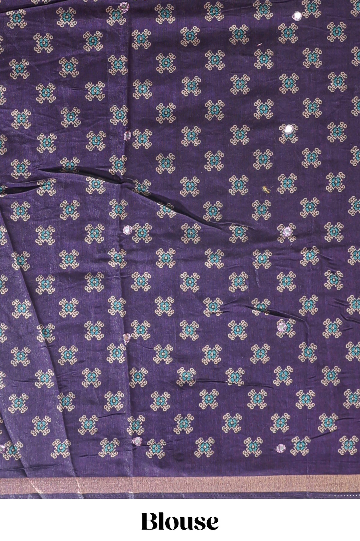 Purple printed marsh mellow saree with contrast floral border and tassel pallu