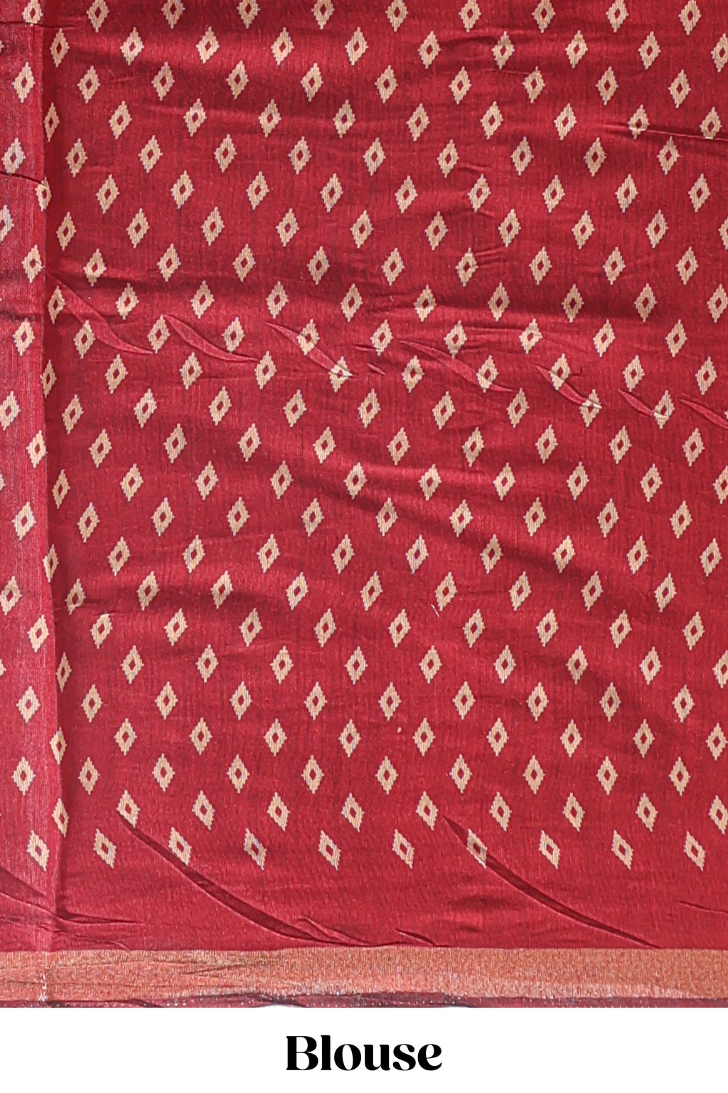 Red floral motifs design marsh mellow saree with contrast border and printed blouse