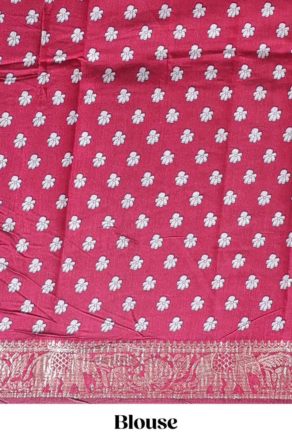 Mustard peacock & floral design marsh mellow saree with contrast border and printed blouse