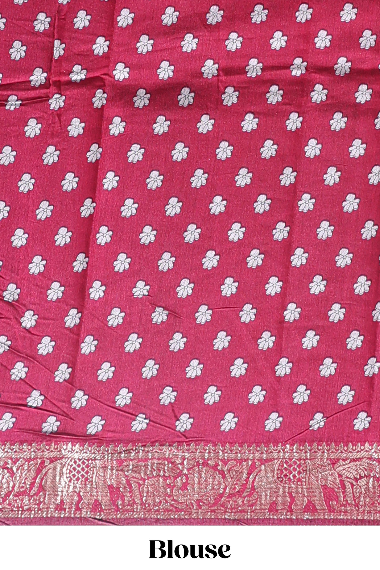 Mustard peacock & floral design marsh mellow saree with contrast border and printed blouse