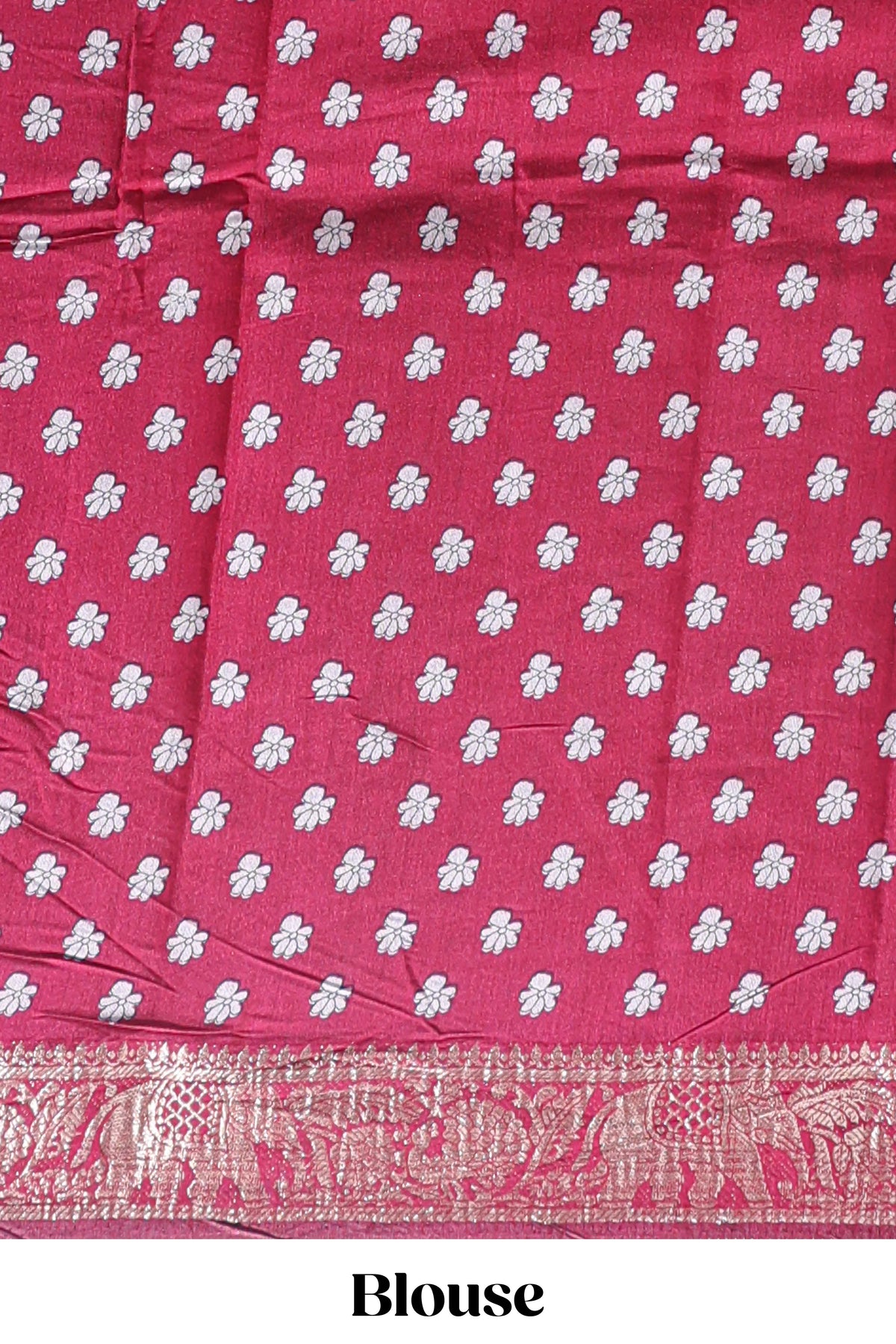 Mustard peacock & floral design marsh mellow saree with contrast border and printed blouse