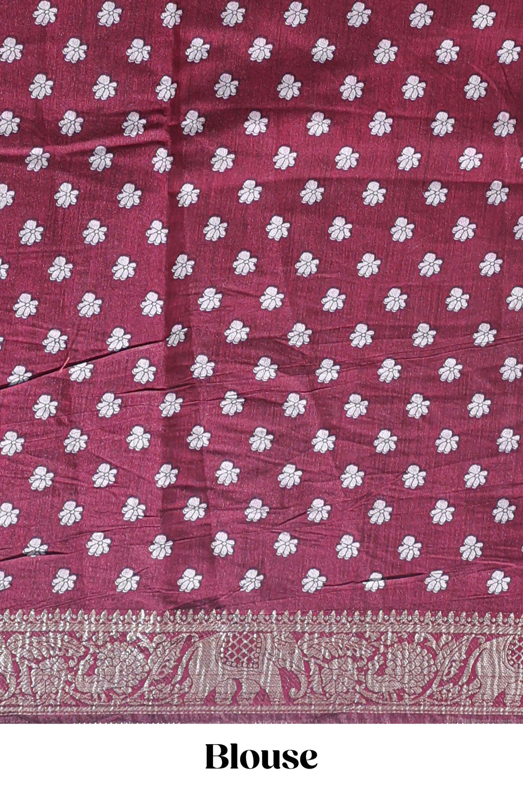 Green peacock & floral design marsh mellow saree with contrast border and printed blouse