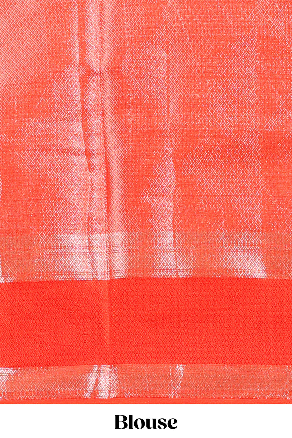 Orange jaal floral design mushru silk saree with self border and matching blouse