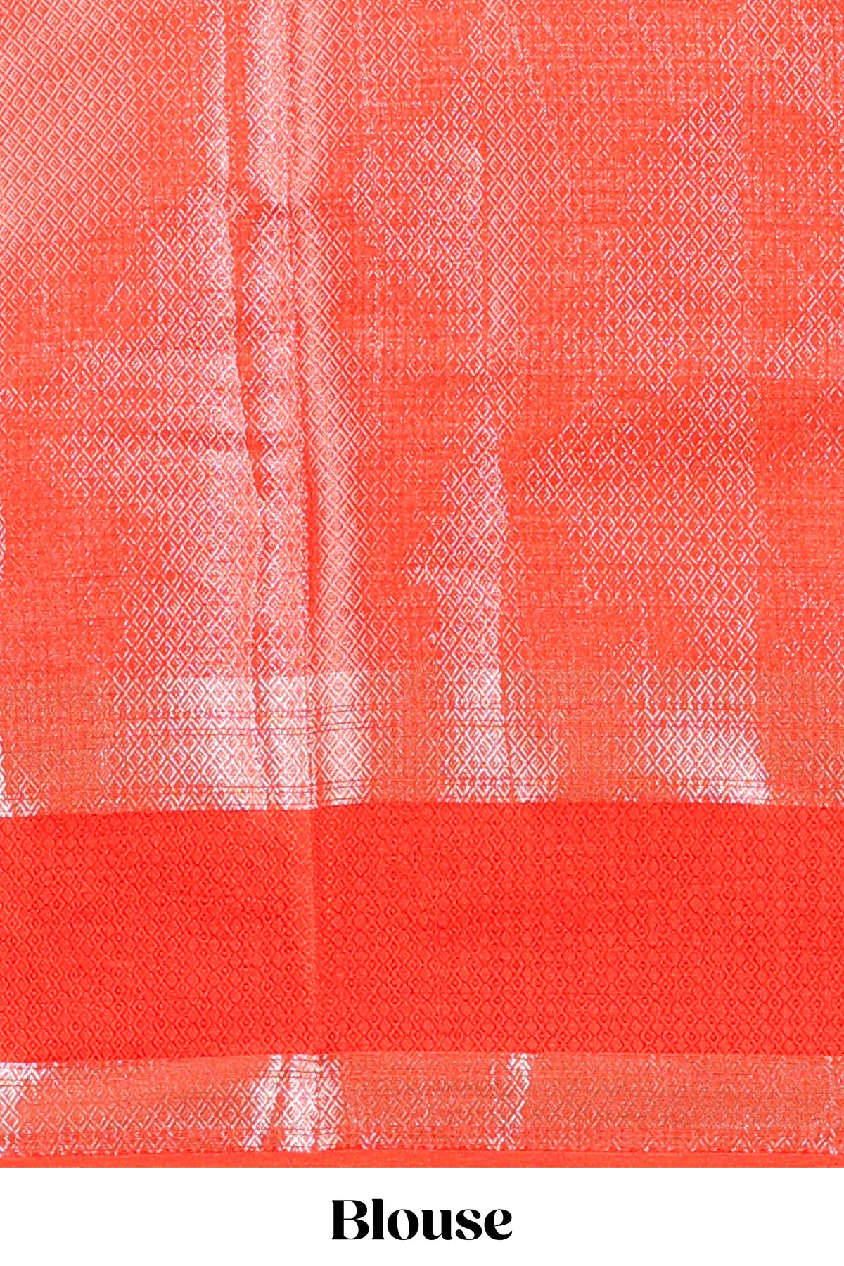 Orange jaal floral design mushru silk saree with self border and matching blouse
