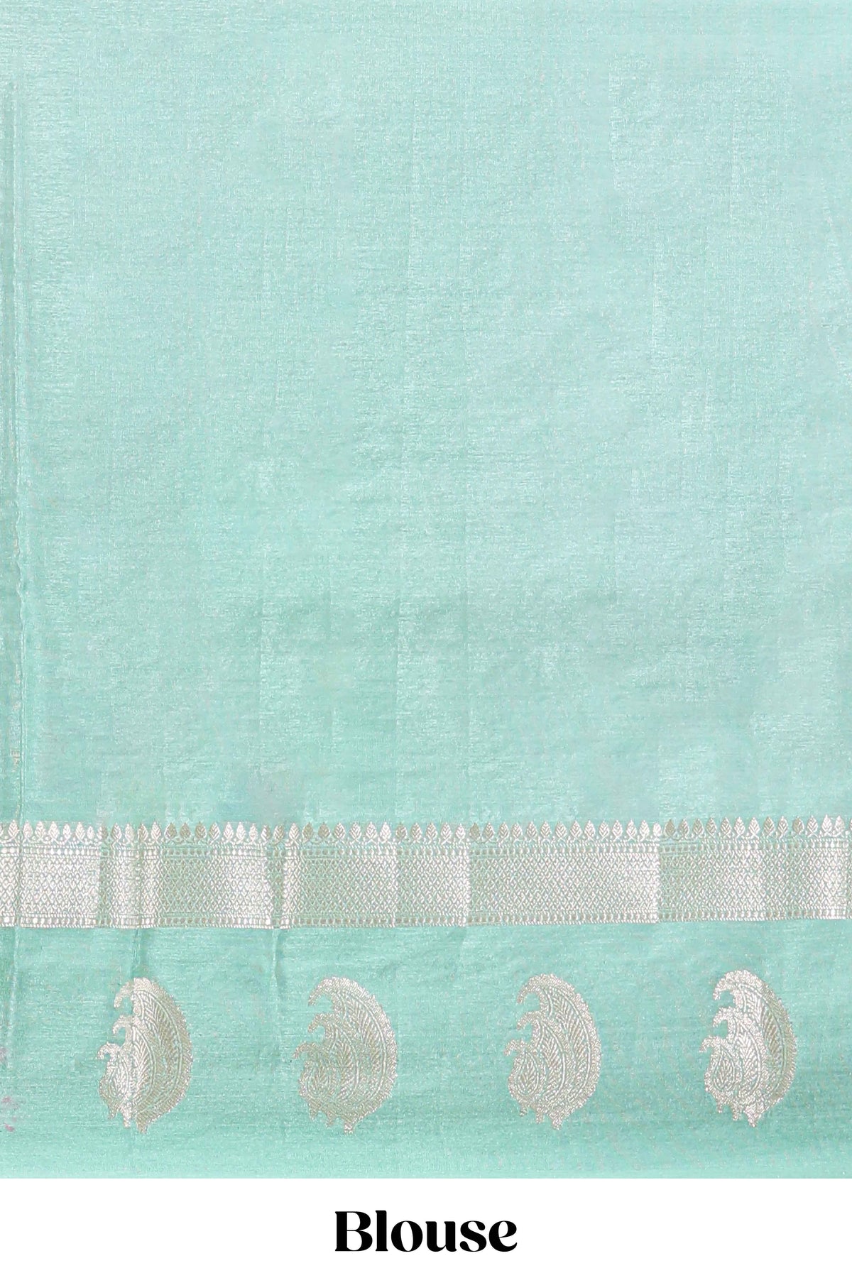 Green checked floral motifs design mushru silk saree with contrast border and blouse
