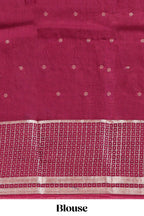 Steel blue zari motifs design mushru silk saree with salf zari border and contrast blouse