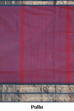 Light purple plain narayanapet cotton saree with contrast zari border and stripe pallu
