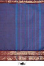 Lavender plain narayanapet cotton saree with contrast zari bendex border and stripe pallu