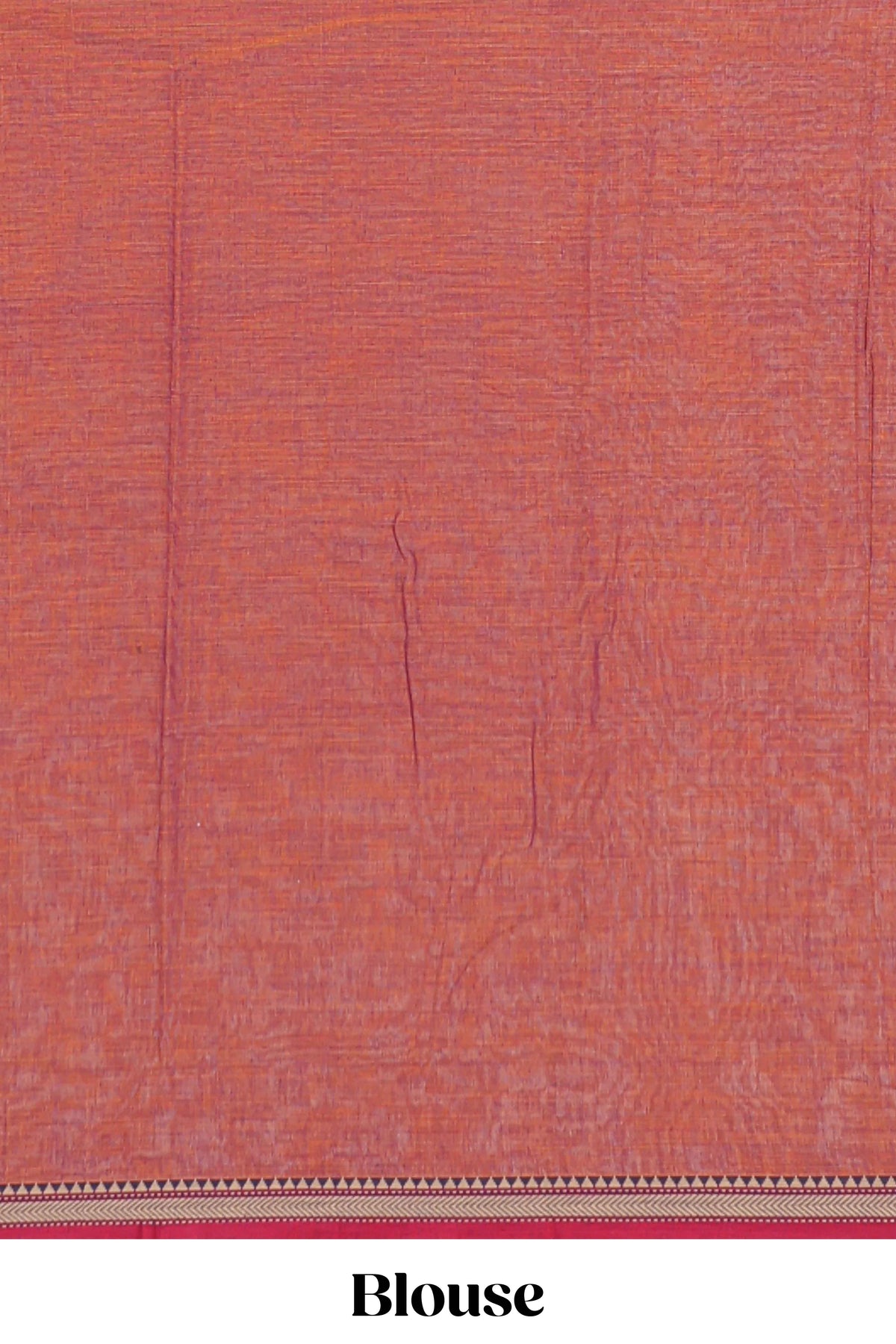 Rust red plain narayanapet cotton saree with contrast temple border and stripe pallu