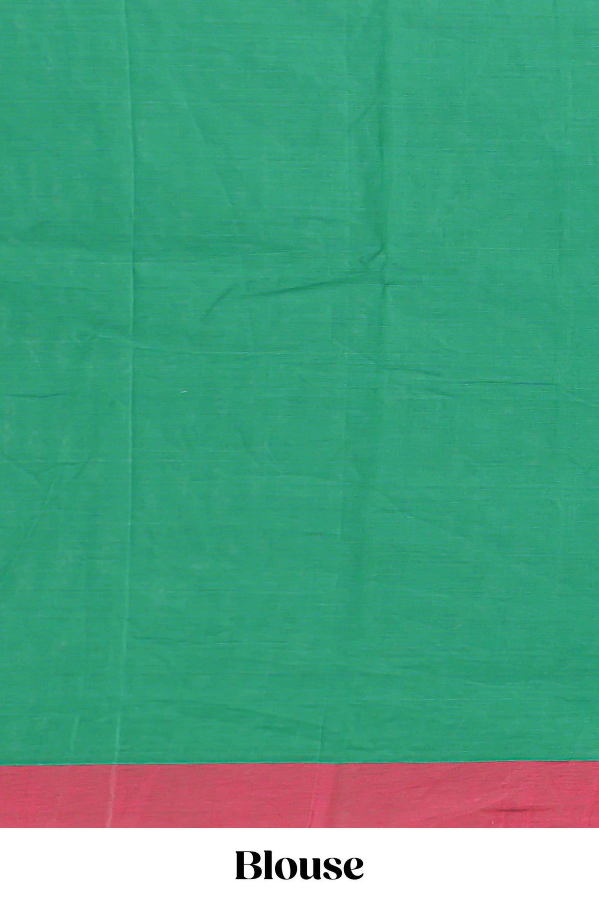 Green geometric butta narayanapet cotton saree with contrast border and crane birds & lotus design pallu