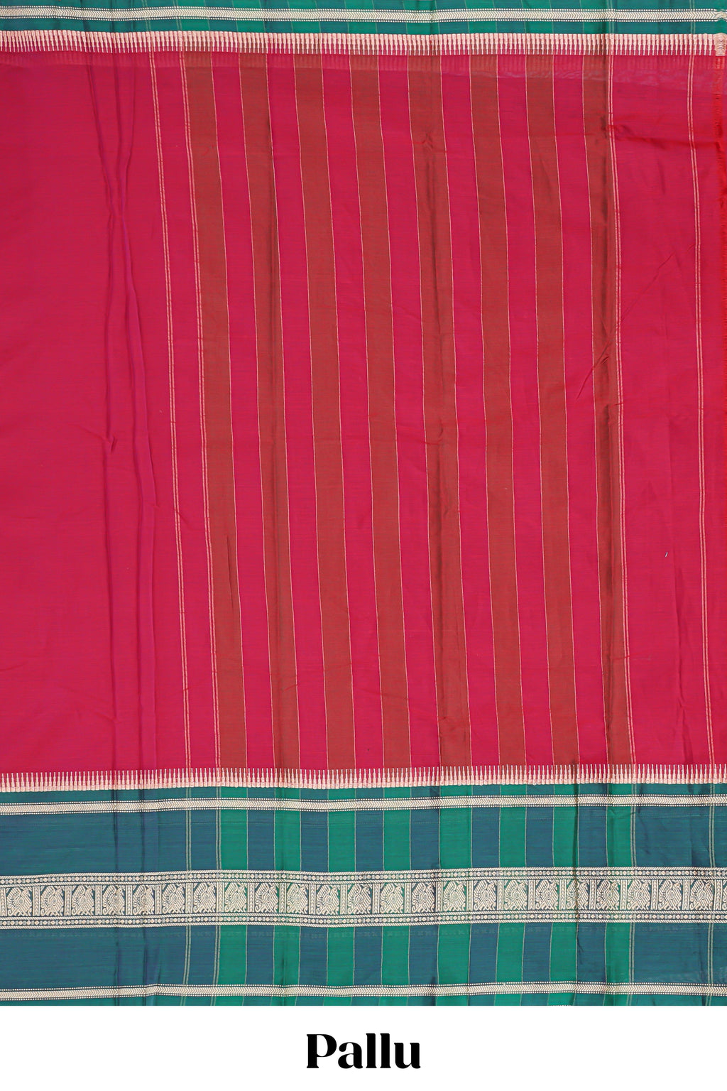 Red plain narayanapet cotton saree with contrast border and matching blouse