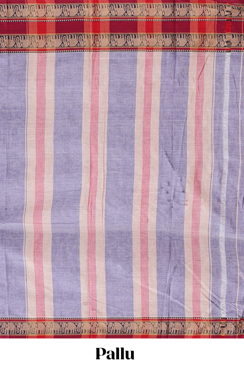 Lavender plain narayanapet cotton saree with contrast bentex border and matching blouse