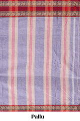 Lavender plain narayanapet cotton saree with contrast bentex border and matching blouse