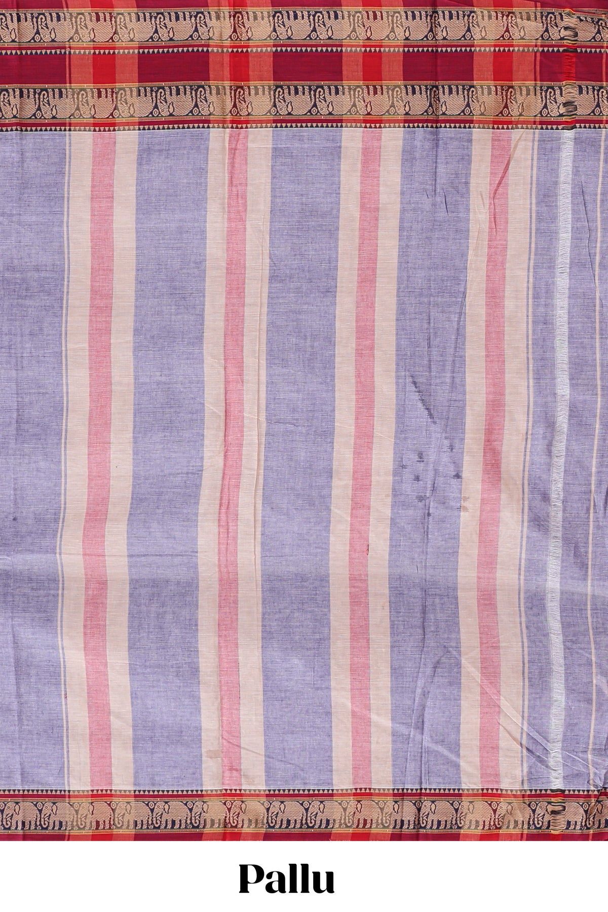 Lavender plain narayanapet cotton saree with contrast bentex border and matching blouse