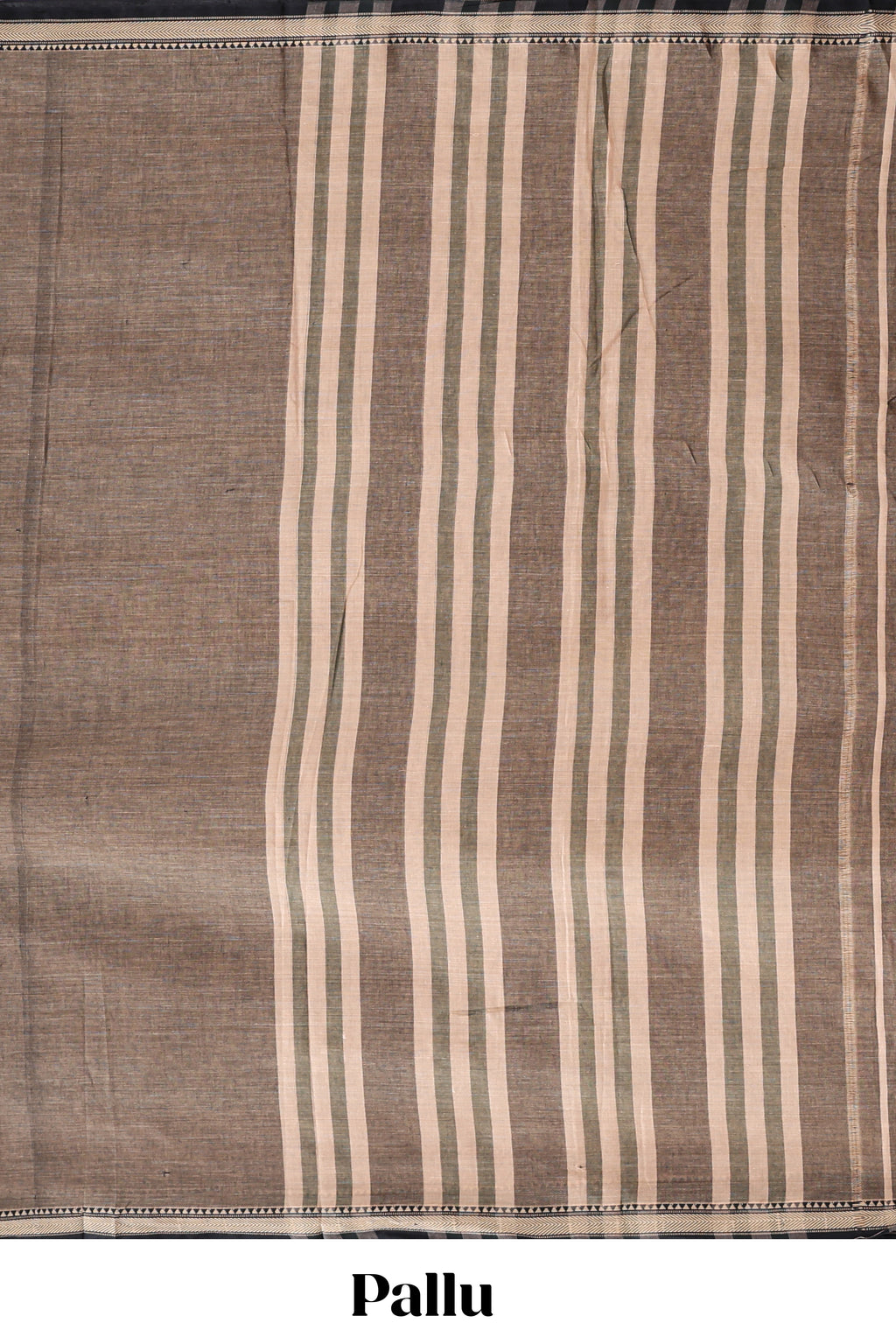 Brown plain narayanapet cotton saree with contrast border and matching blouse