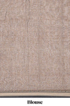 Brown plain narayanapet cotton saree with contrast border and matching blouse