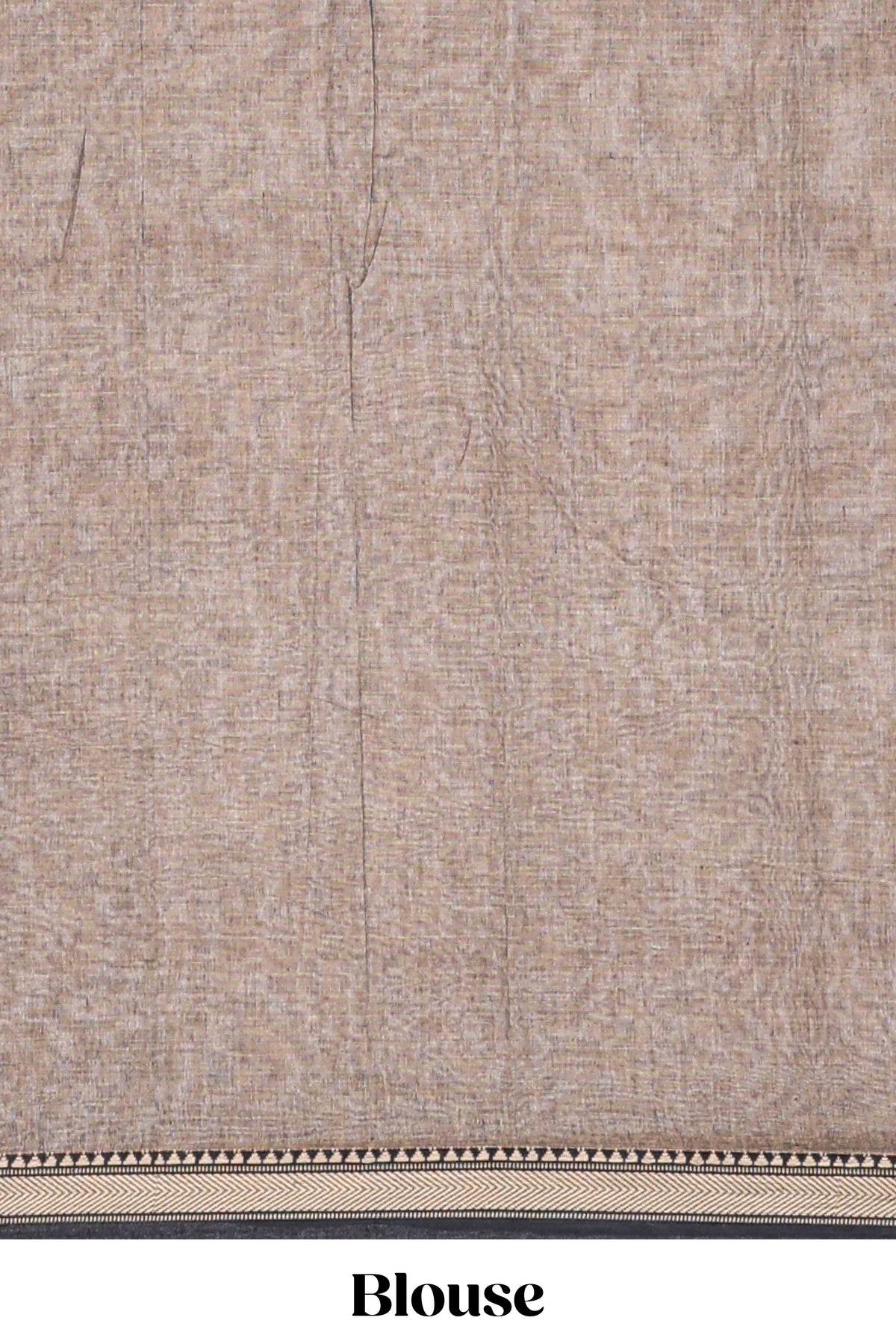 Brown plain narayanapet cotton saree with contrast border and matching blouse