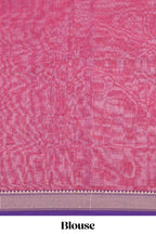 Rani pink plain narayanapet cotton saree with contrast border and matching blouse