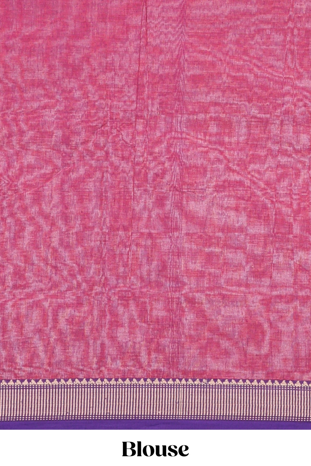 Rani pink plain narayanapet cotton saree with contrast border and matching blouse