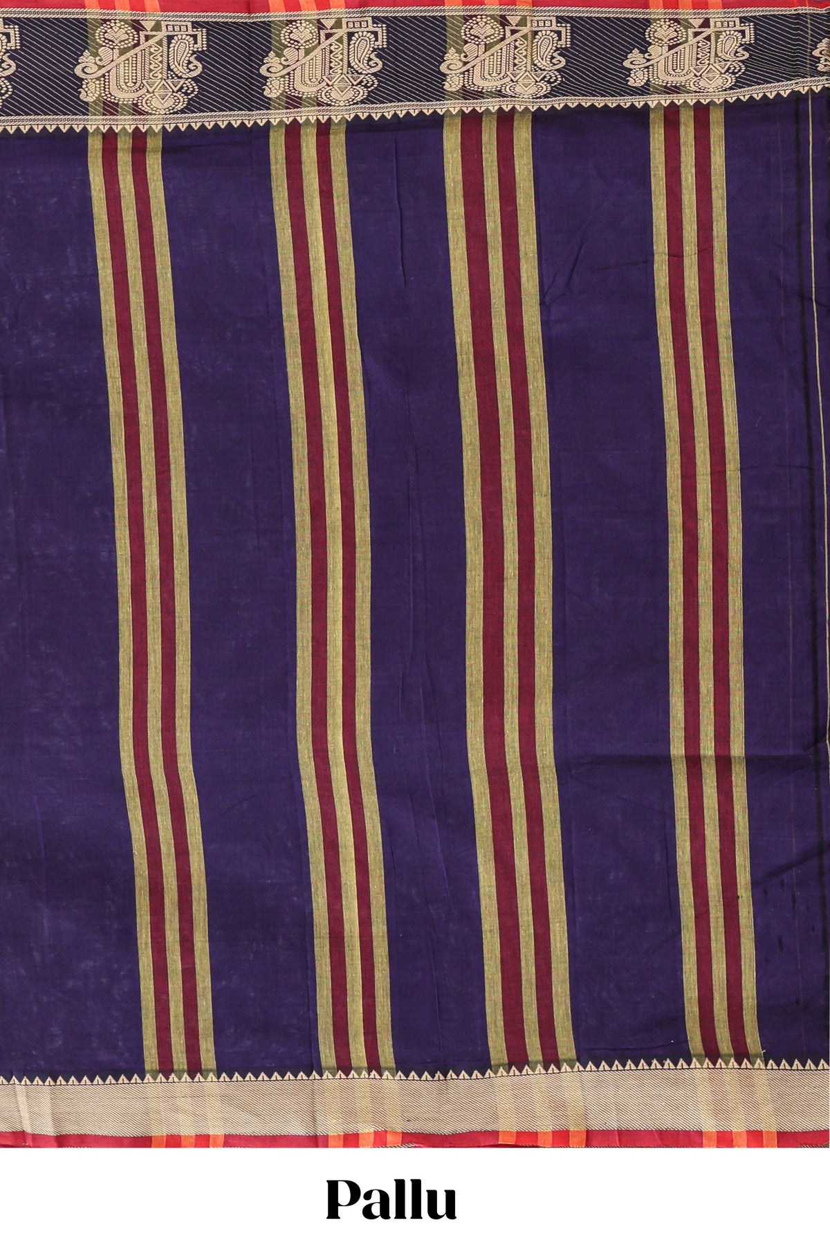 Ultra violet plain narayanapet cotton saree with contrast border and matching blouse