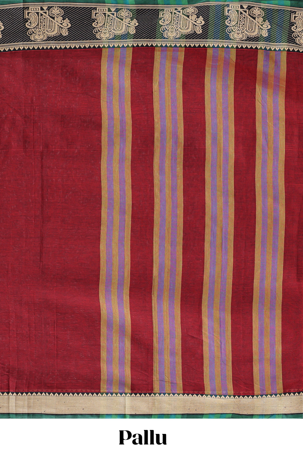 Red plain narayanapet cotton saree with contrast border and matching blouse