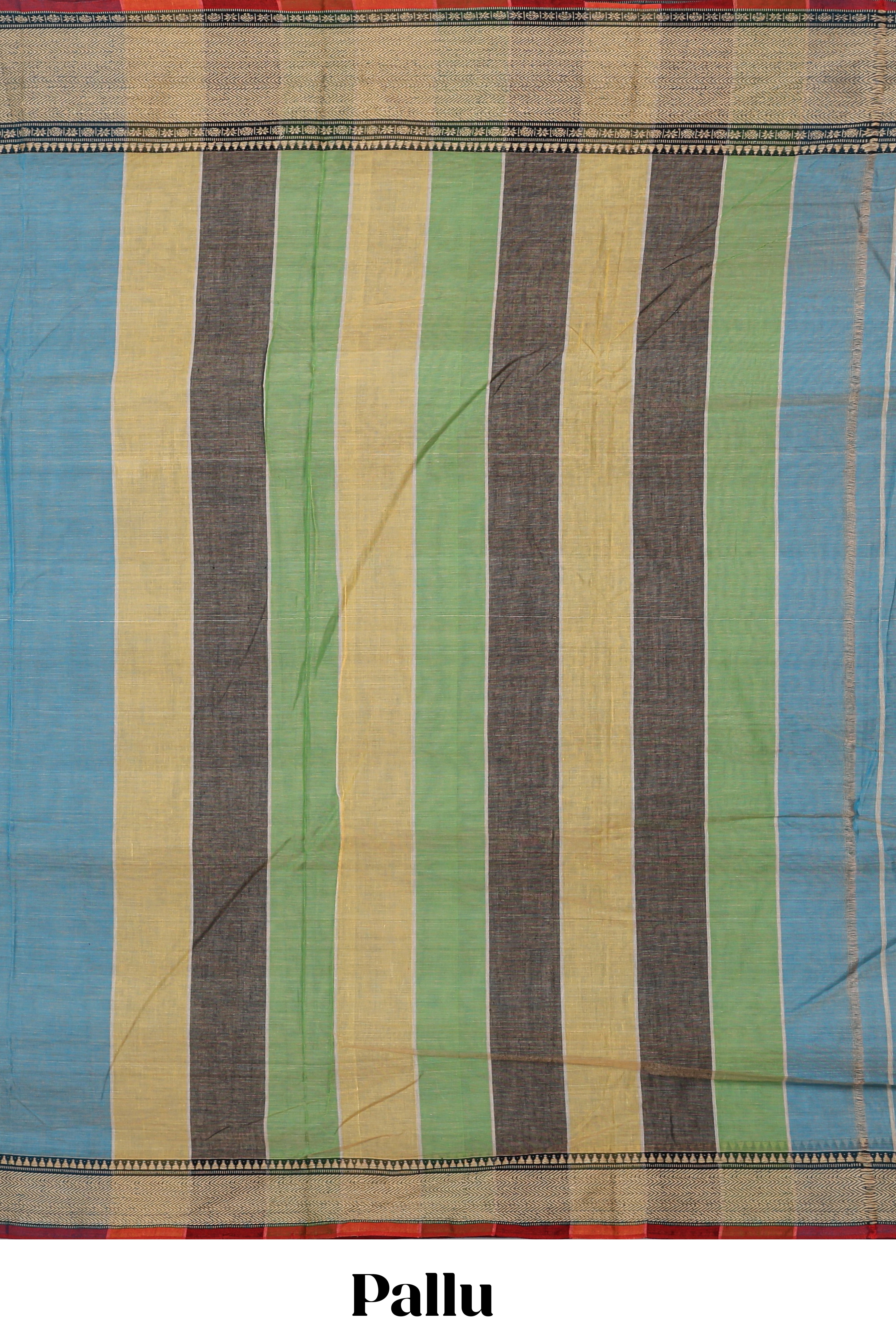 Blue plain narayanapet cotton saree with contrast thread weave border and matching blouse