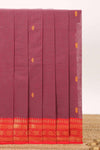Dusty Rose butta designed narayanapet cotton saree with contrast zari border and matching pallu (Copy)