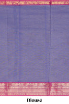 Lavender Butta designed narayanapet cotton saree with contrast zari border and matching blouse