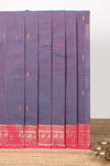 Purple Butta designed narayanapet cotton saree with contrast zari border and matching blouse