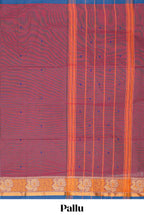 Muted pink Butta designed narayanapet cotton saree with contrast zari border and matching blouse