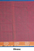 Muted pink Butta designed narayanapet cotton saree with contrast zari border and matching blouse
