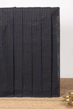 Borderless black striped narayanapet cotton saree with matching blouse