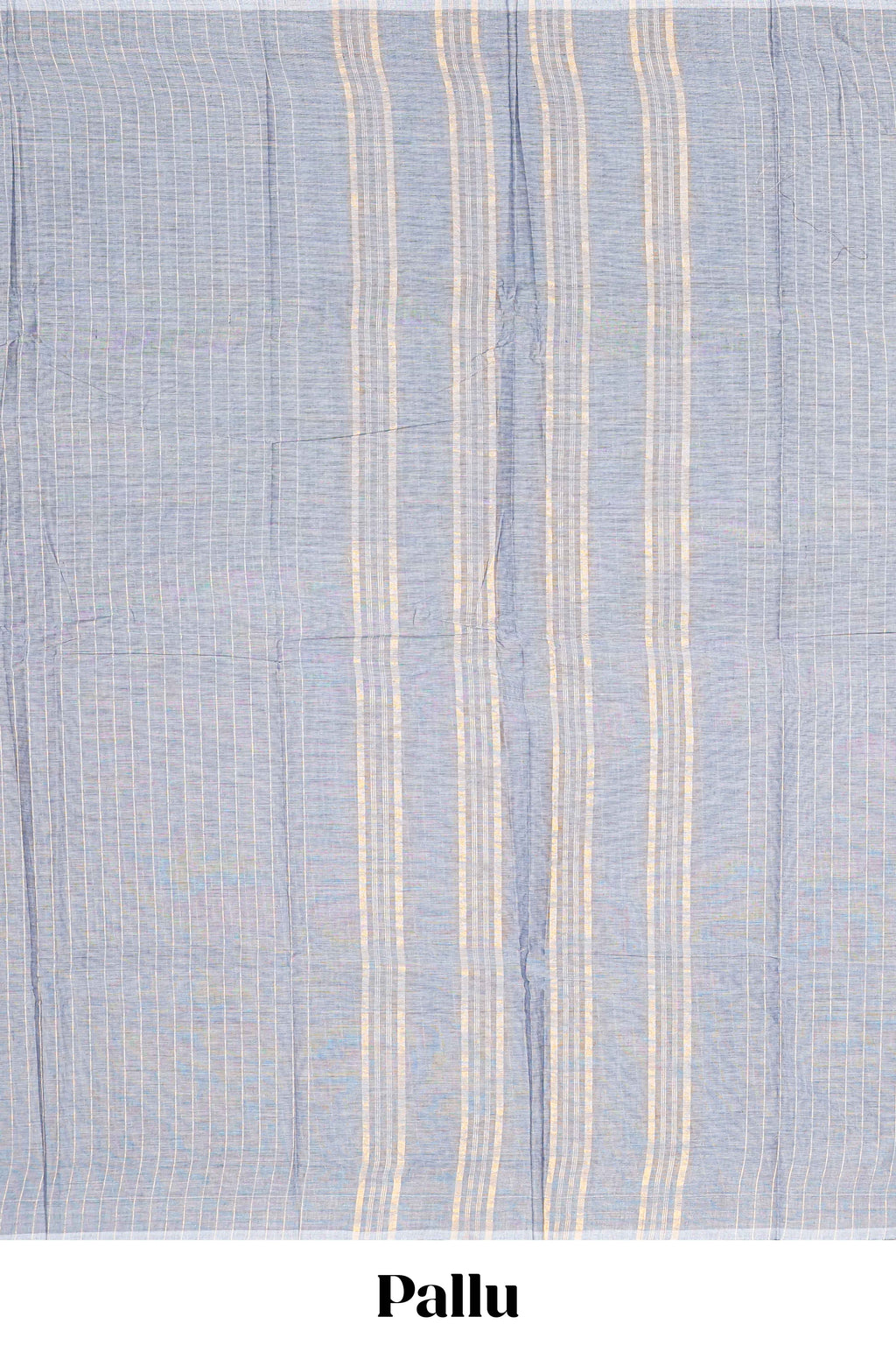 Borderless grey striped narayanapet cotton saree with matching blouse