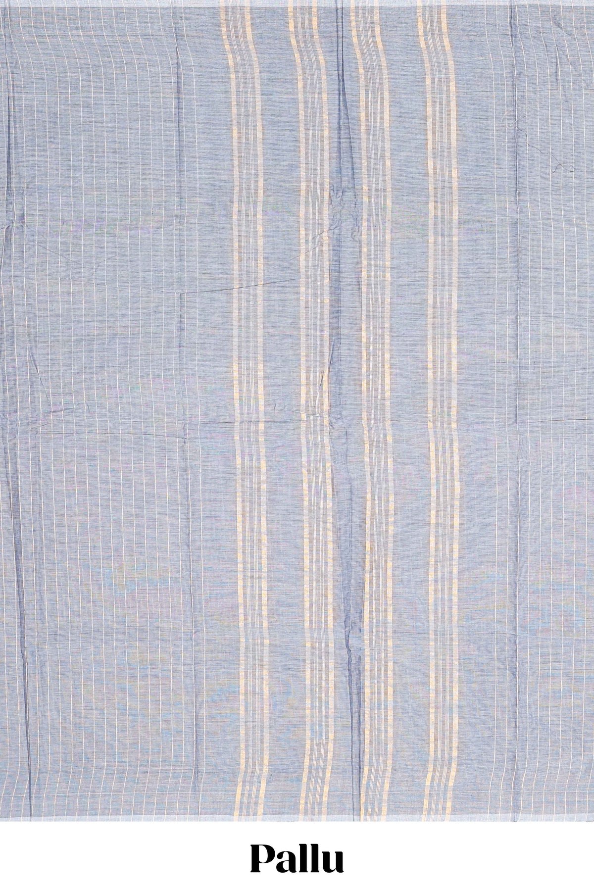 Borderless grey striped narayanapet cotton saree with matching blouse