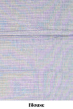 Borderless grey striped narayanapet cotton saree with matching blouse