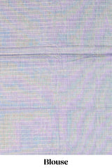 Borderless grey striped narayanapet cotton saree with matching blouse