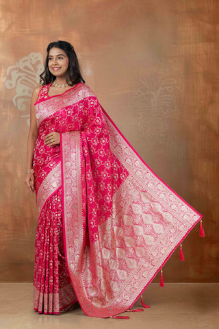 Banaras Satin Silk Saree Image 3
