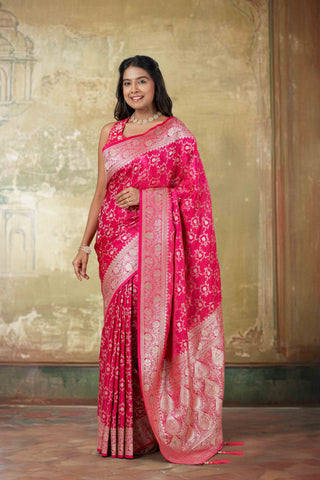 Banaras Satin Silk Saree Image 2