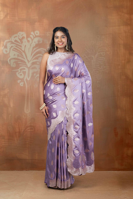 Lavender Banaras Satin