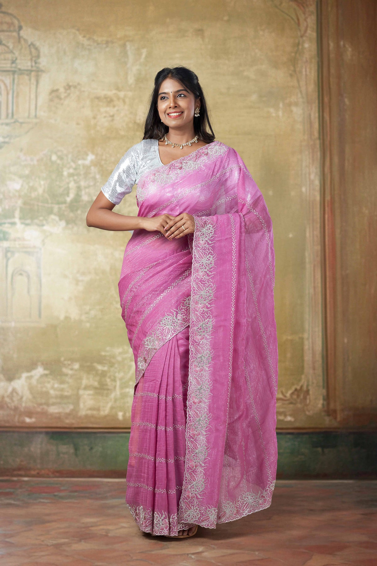Pink Designer Sarees