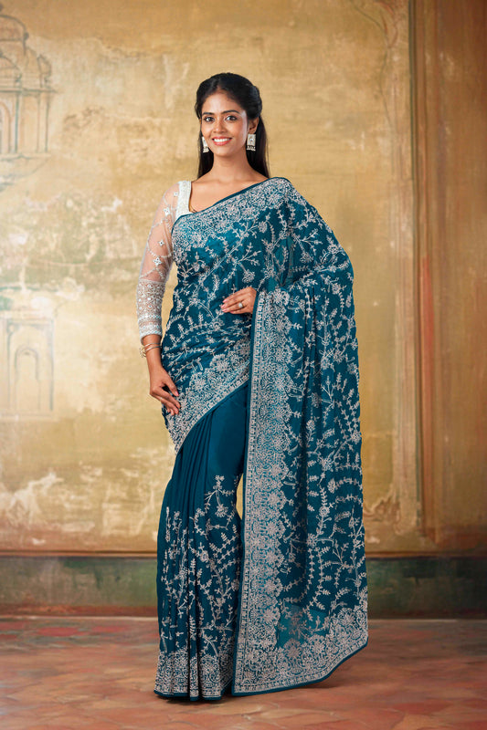 Blue Designer Sarees