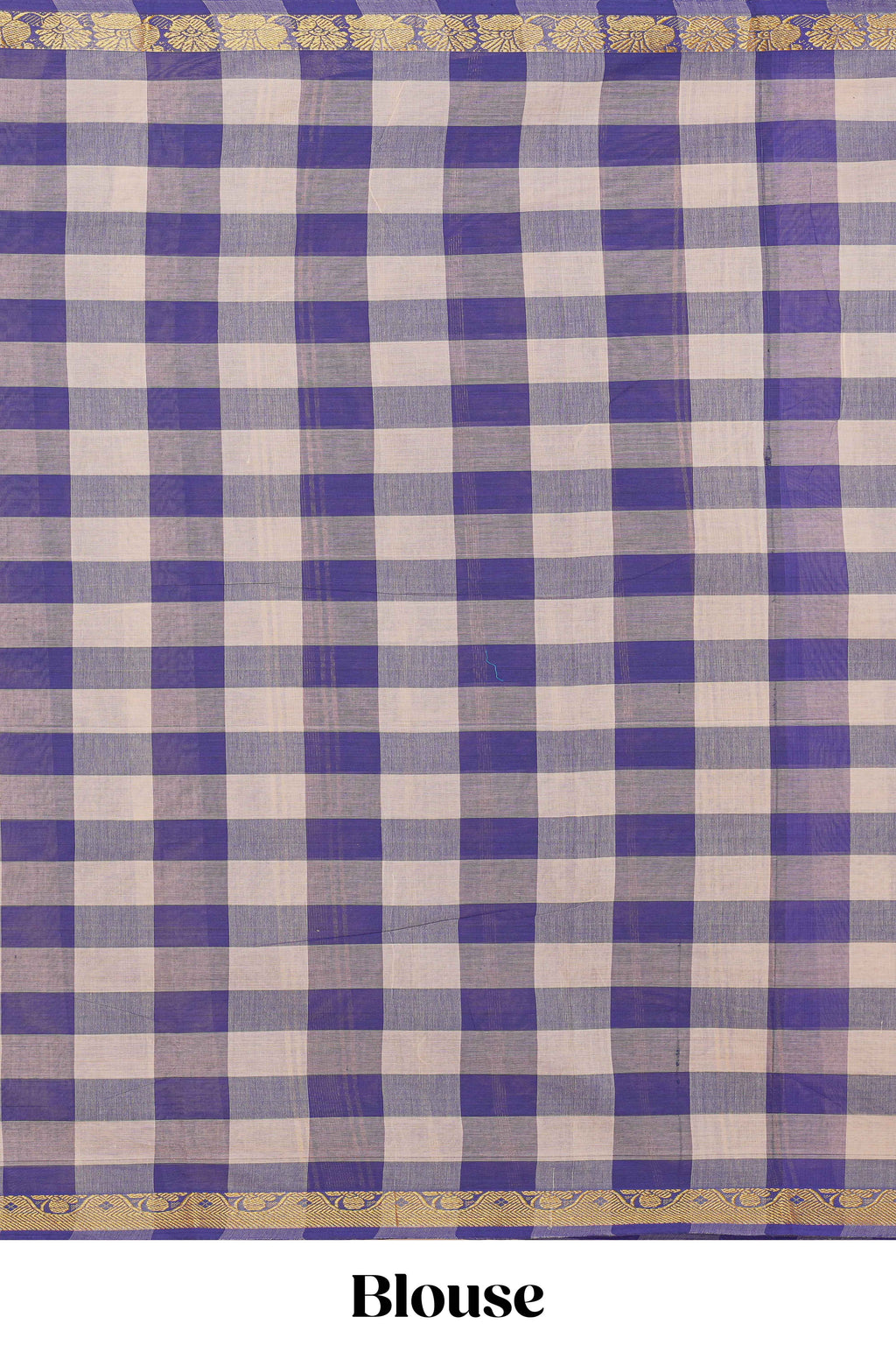 Traditional purple  Madisar Style Nine Yard Saree with checks and traditional thread motifs border and contrast pallu along with blouse piece