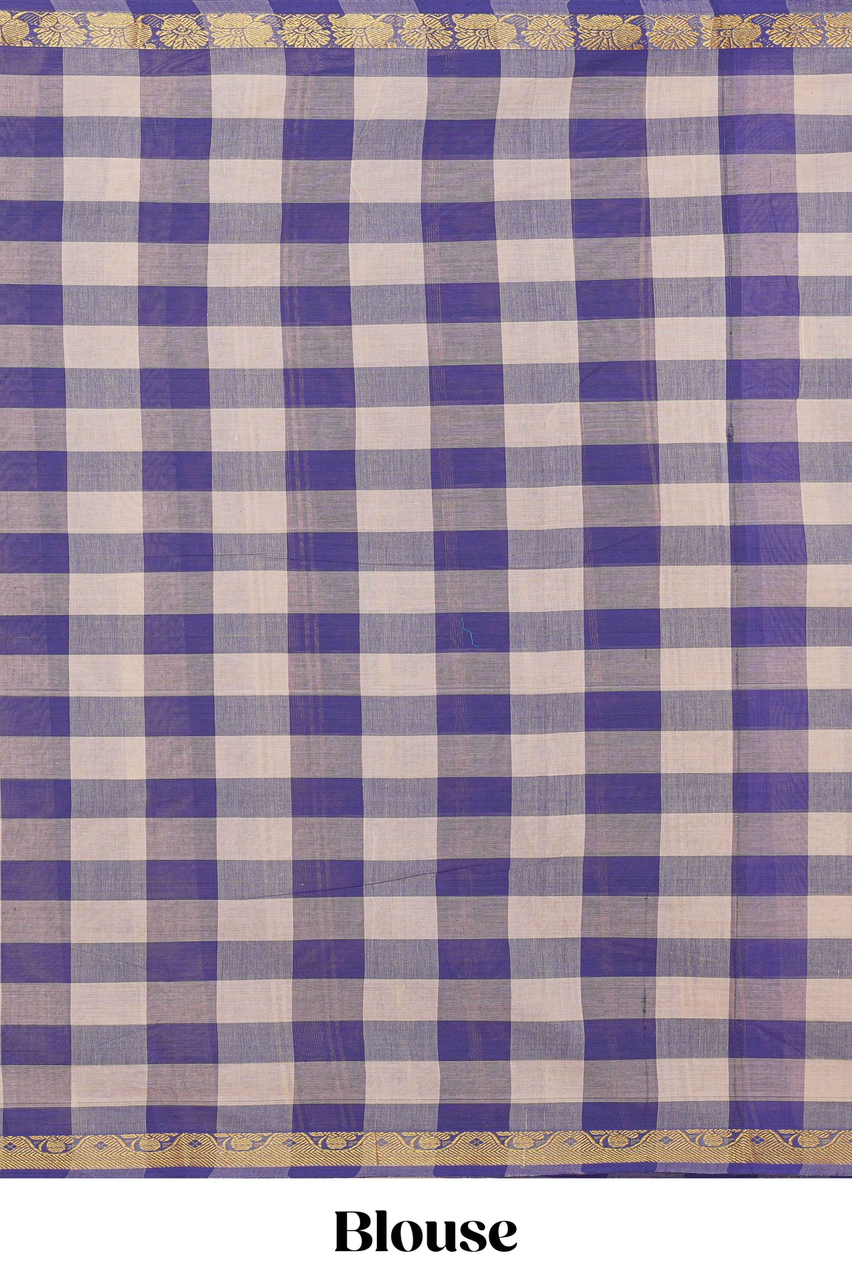 Traditional purple  Madisar Style Nine Yard Saree with checks and traditional thread motifs border and contrast pallu along with blouse piece