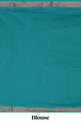 Traditional mustard yellow Madisar Style Nine Yard Saree with checks and traditional thread motifs border and contrast pallu along with blouse piece
