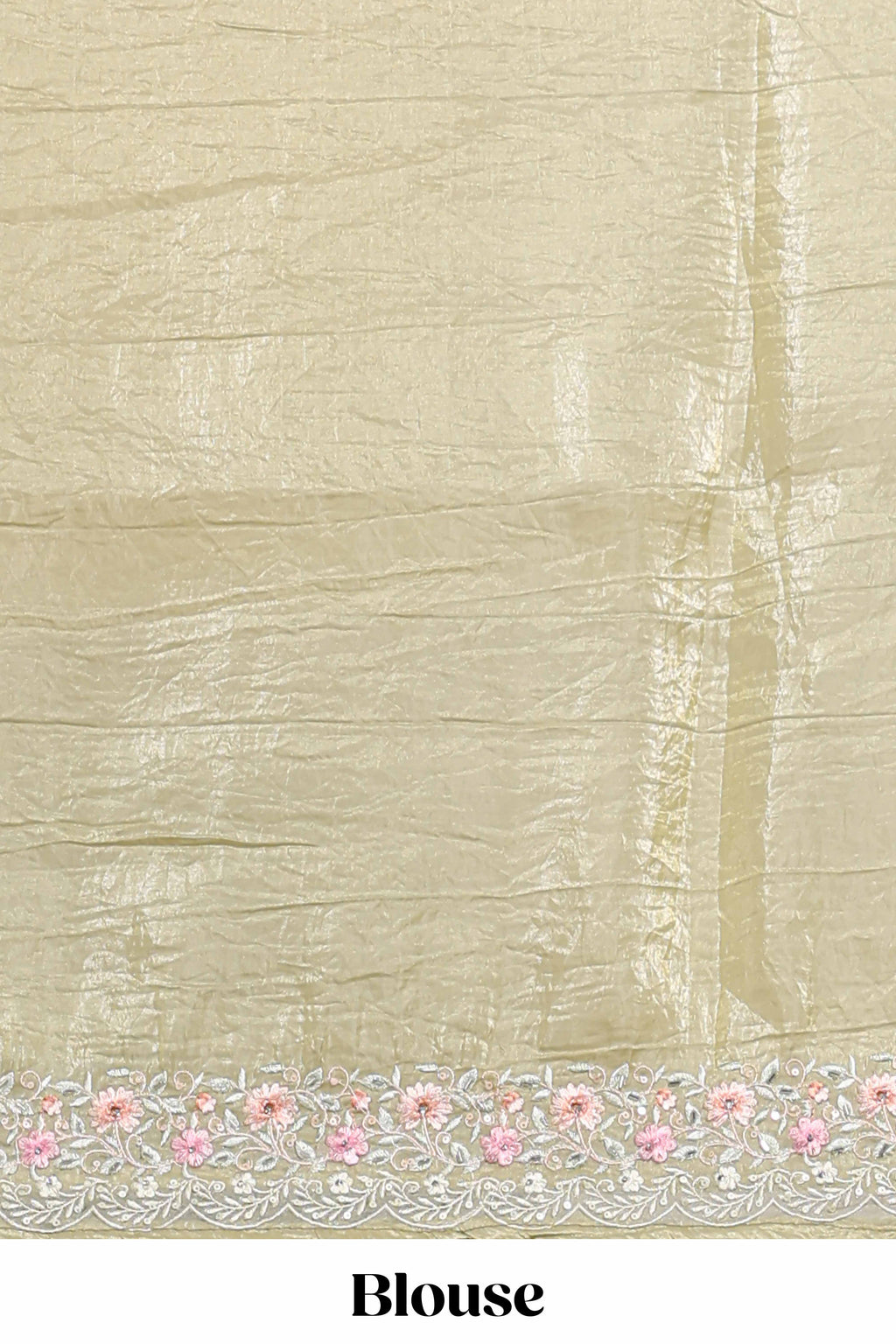 Pastel yellow organza saree featuring delicate floral embroidery intricate lace detailing on the border and pallu with a scalloped finishing along with matching blouse